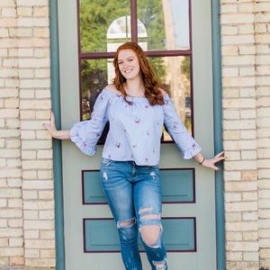 Floral/striped shirt
